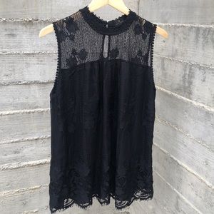 Worthington black lace top